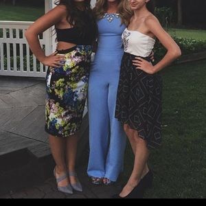 COPY - Long light blue jumpsuit with open back